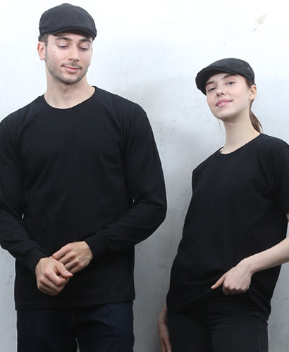 ▶T3-72 긴팔/반팔 무지 면 라운드티 ㅡㅡㅡ(검정)