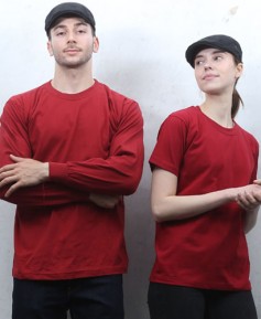 ▶T3-72 긴팔/반팔 무지 면 라운드티 ㅡㅡㅡ(와인)