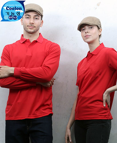 T-19 적색 반팔 쿨론베이직 단체복 ㅡㅡㅡㅡ(주머니 없음) 빅사이즈