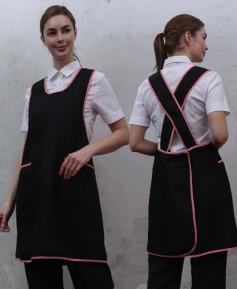 AP-6611 블랙 사선바이어스 엉덩이가림 앞치마