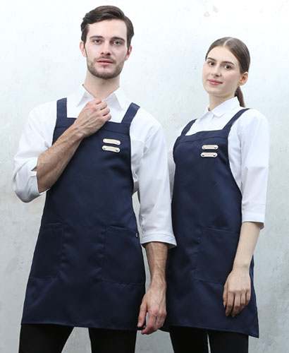 AP-503  네이비 가죽포인트 H형 앞치마