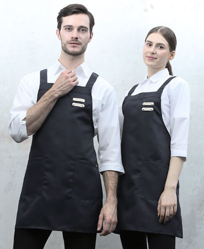 AP-501  블랙 가죽포인트 H형 앞치마