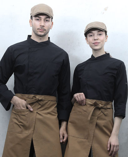 KO-220-3  NEW 실키블랙  히든스냅 롤업ㅡㅡㅡㅡ조리복(반팔겸용)[190-3 cvc]