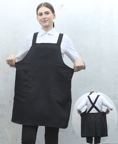 AP-6711 빅사이즈블랙 뒤X형 ㅡㅡ엉덩이가림앞치마