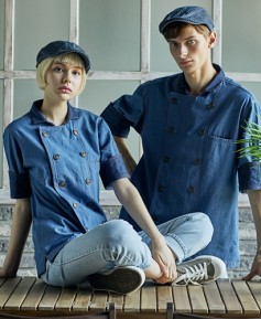 KO-170-3 블루 카라형 더블데님          (반팔 칠부 겸용)