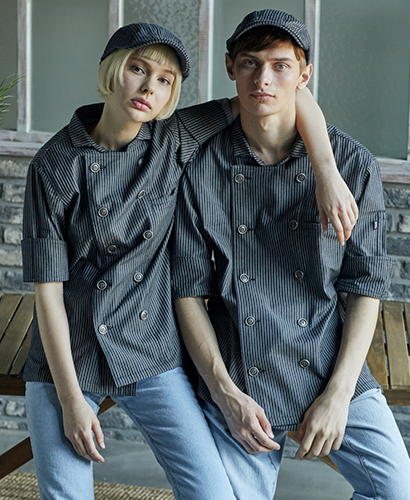 KO-170-5 블랙 카라형 스트라이프    (반팔 칠부 겸용)