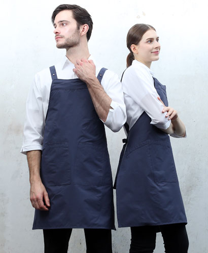 AP-680 네이비 스틸스냅H형 앞치마 [CSH]