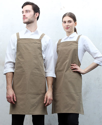 AP-681 베이지 스틸스냅H형 앞치마 [CSH]