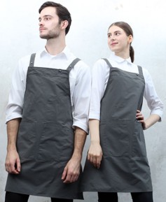 AP-683 그레이 스틸스냅 H형 앞치마 [CSH]