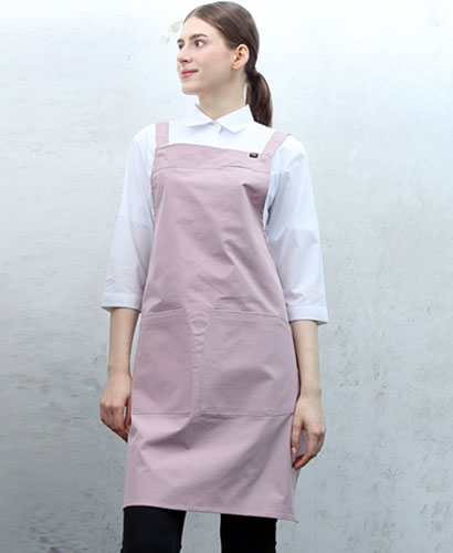 AP-682 핑크 스틸스냅 H형 앞치마 [CSH]