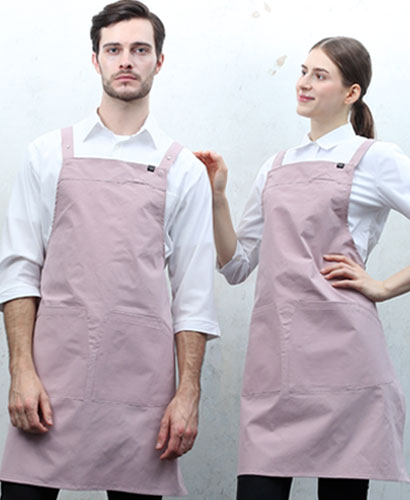 AP-682 핑크 스틸스냅 H형 앞치마 [CSH]