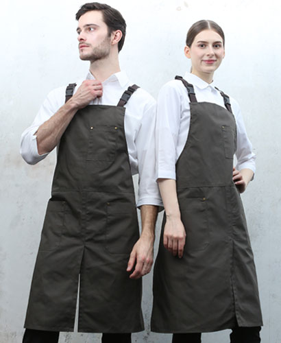 AP-537-2  카키 고급 버클형 옥스포드 앞치마