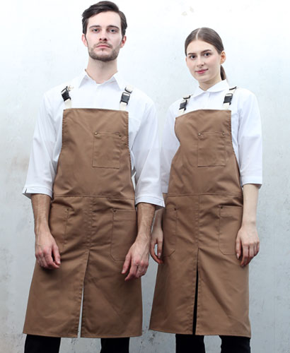 AP-539-2 라이트브라운  고급 버클형 옥스포드 앞치마