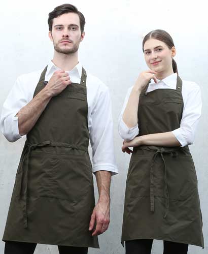 Q-980 카키 스틸스냅 목걸이 앞치마 [CSN]