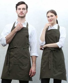 Q-980 카키 스틸스냅 목걸이 앞치마 [CSN]