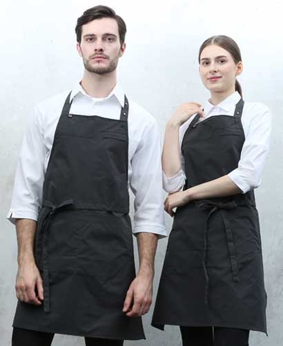 Q-982 차콜 스틸스냅 목걸이 앞치마 [CSN]