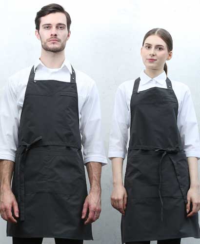 Q-982 차콜 스틸스냅 목걸이 앞치마 [CSN]