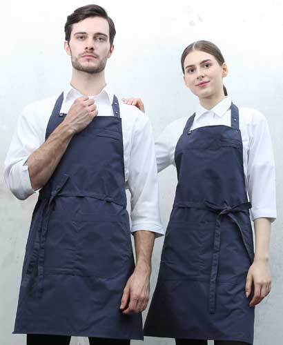 Q-984 네이비 스틸스냅 목걸이 앞치마 [CSN]