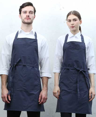 Q-984 네이비 스틸스냅 목걸이 앞치마 [CSN]