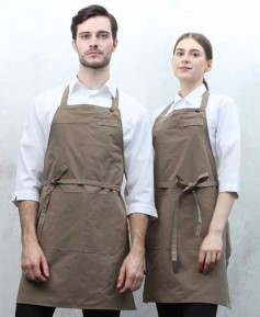 Q-985 베이지 스틸스냅 목걸이 앞치마 [CSN]