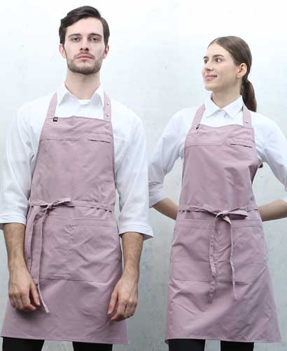 Q-986 핑크 스틸스냅 목걸이 앞치마 [CSN]