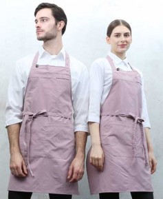 Q-986 핑크 스틸스냅 목걸이 앞치마 [CSN]