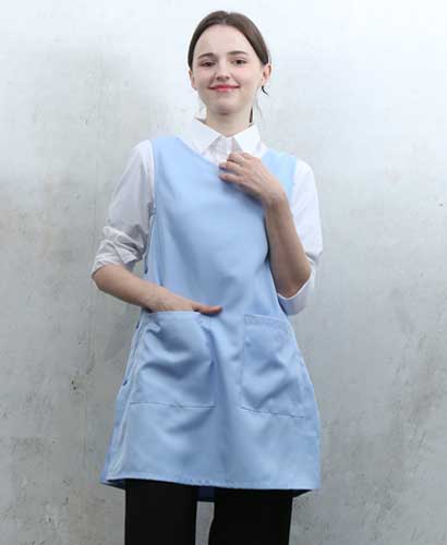 AP-751-1 무지 옆단추 블루 원피스＃ㅡ[특대있음]