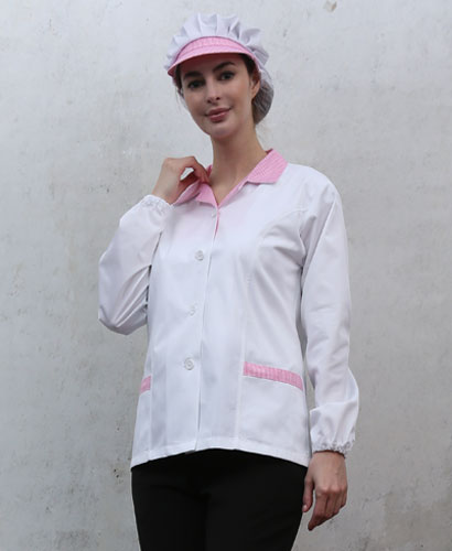 HA-120 45수 핑크체크 ★쿨스판 위생복