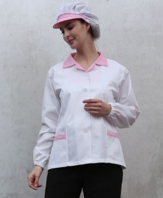 HA-120 45수 핑크체크 ★쿨스판 위생복