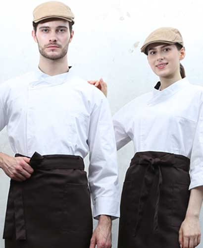 CD-3522 흰색 크로스넥 7부 긴팔 겸용 조리복