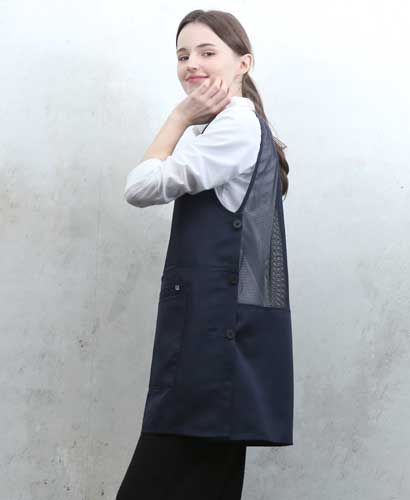 AP-043 네이비 지퍼포켓원피스 앞치마[P003]