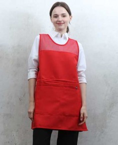 AP-044 적색 지퍼포켓원피스 앞치마[P003]