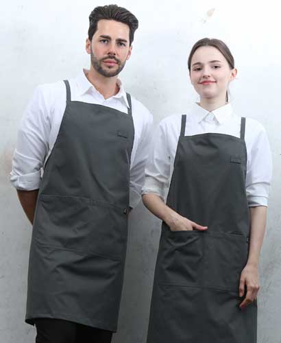 AP-650-3  NEW 다크그레이 라이크코튼 폴리 X형 앞치마