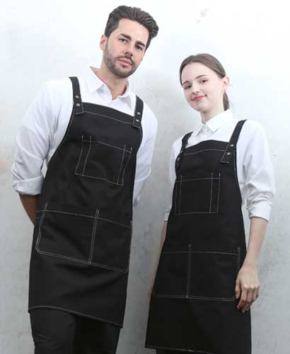 AP-7931 블랙 스티치 스냅단추 H형 앞치마