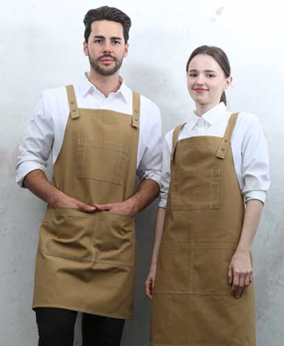 AP-7932 올리브 스티치 스냅단추 H형 앞치마