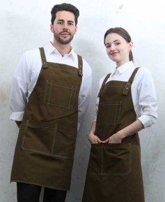AP-7933 카키 스티치 스냅단추 H형 앞치마