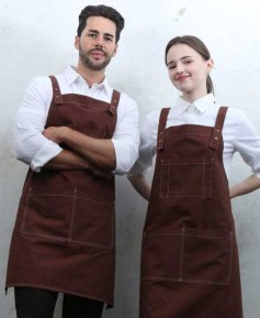 AP-7934 브라운 스티치 스냅단추 H형 앞치마
