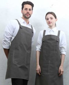 AP-7935 그레이 스티치 스냅단추 H형 앞치마