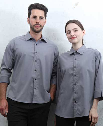 Y-825 NEW 그레이 카라 셔츠 칠부ㅡㅡ(남여공용 사이즈)