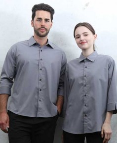 Y-825 NEW 그레이 카라 셔츠 칠부ㅡㅡ(남여공용 사이즈)