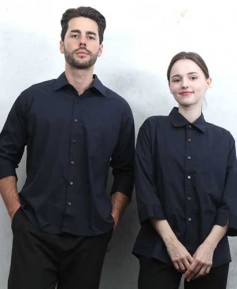 Y-826 NEW 네이비 카라 셔츠 칠부ㅡㅡ(남여공용 사이즈)