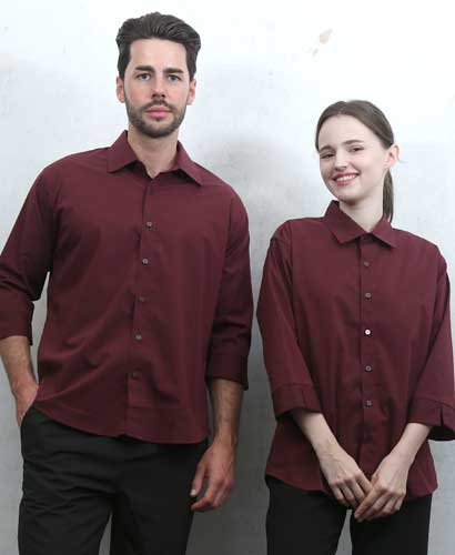Y-828 NEW 와인 카라 셔츠 칠부ㅡㅡ(남여공용 사이즈)