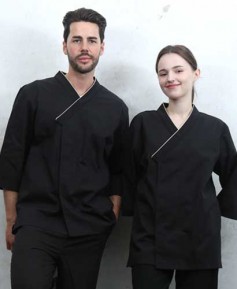 KO-4011 블랙 브이넥카라 칠부 조리복ㅡㅡ(남여공용 사이즈)