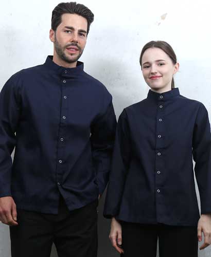 KO-165-3 네이비 베이직 스탠딩카라 긴팔조리복