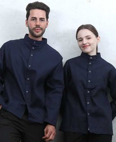 KO-165-3 네이비 베이직 스탠딩카라 긴팔조리복