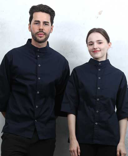 KO-166-3 네이비 베이직 스탠딩카라 칠부조리복