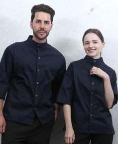 KO-166-3 네이비 베이직 스탠딩카라 칠부조리복