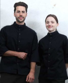 KO-166-2 블랙 베이직 스탠딩카라 칠부조리복