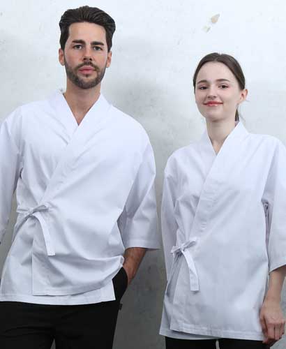 KO-4122 화이트 쿨기능성 무지 칠부조리복