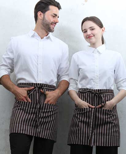 Q-272 브라운 스트라이프 허리앞치마